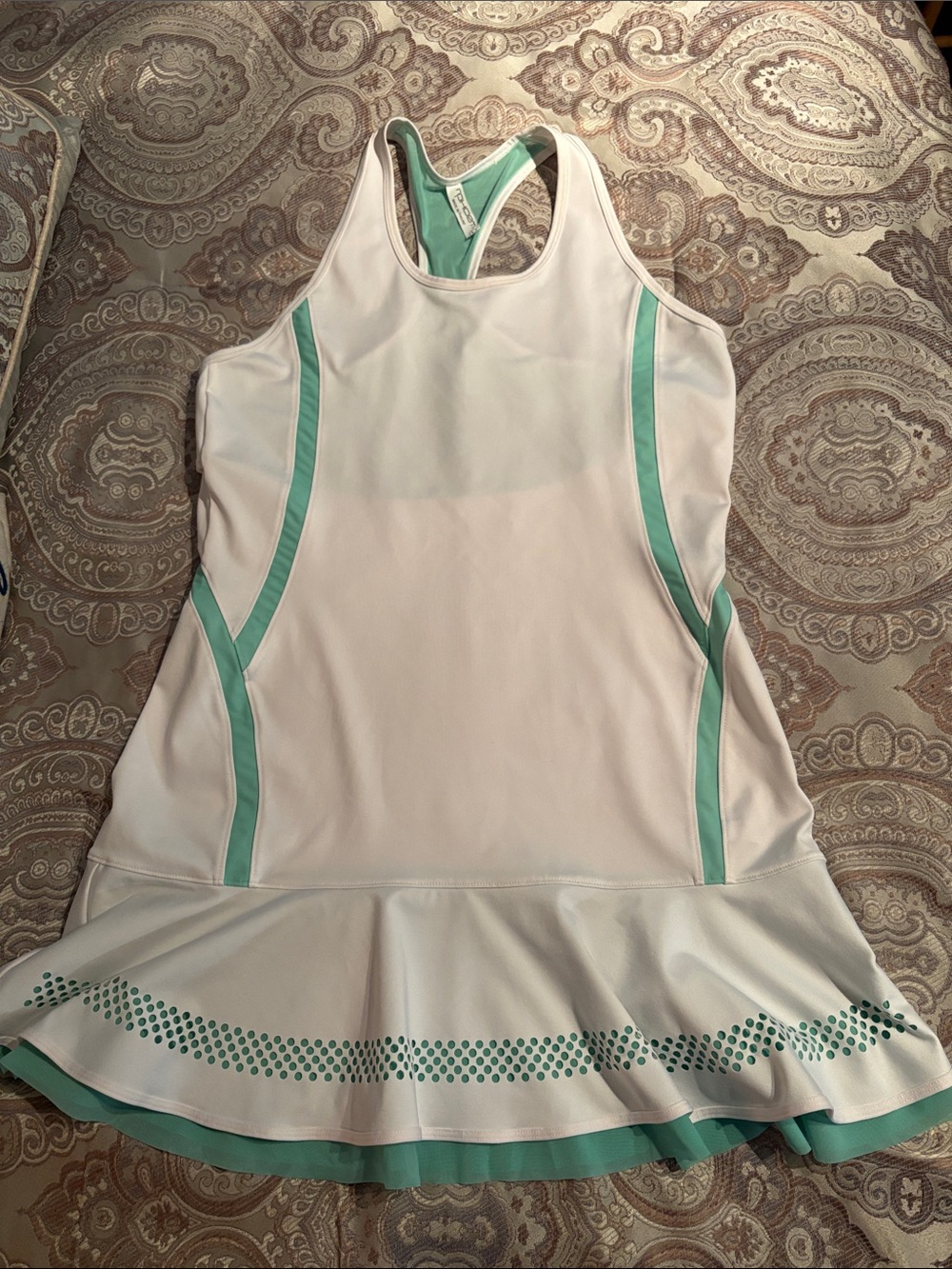 White & Mint Athletic Tennis Dress